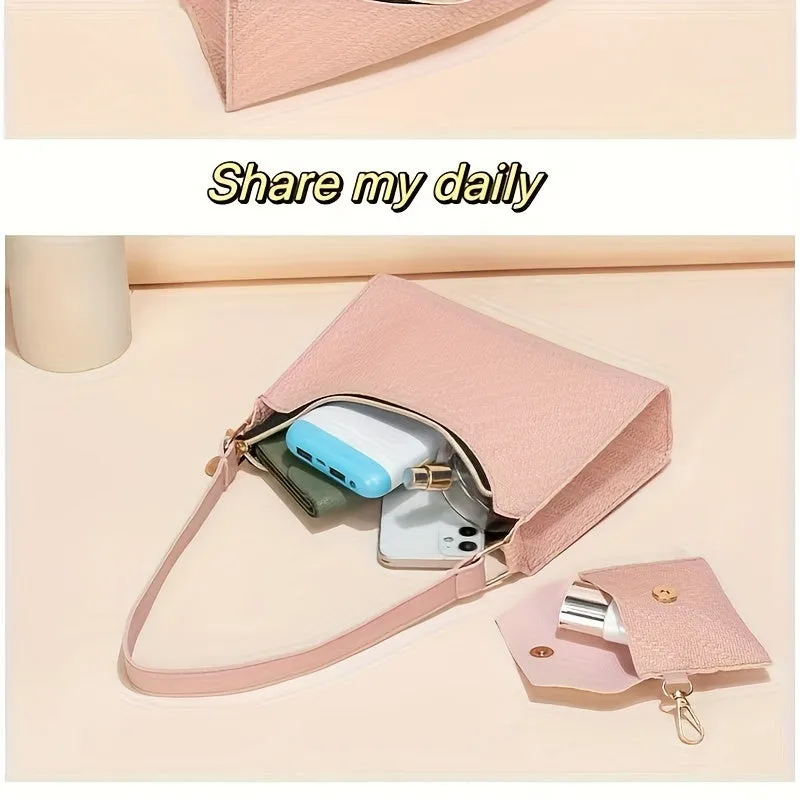 Crocodile Pattern Faux Leather Hobo Shoulder Bags Set of 2