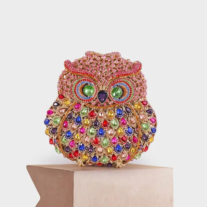 Crystal Owl Clutch Bag