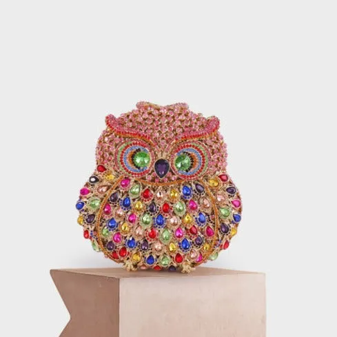 Crystal Owl Clutch Bag