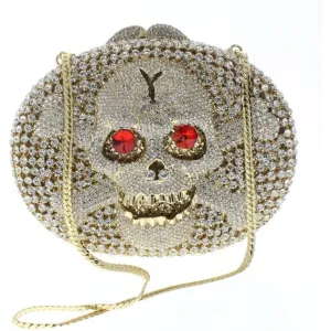 Crystal Skull Bones and Crossbones Clutch