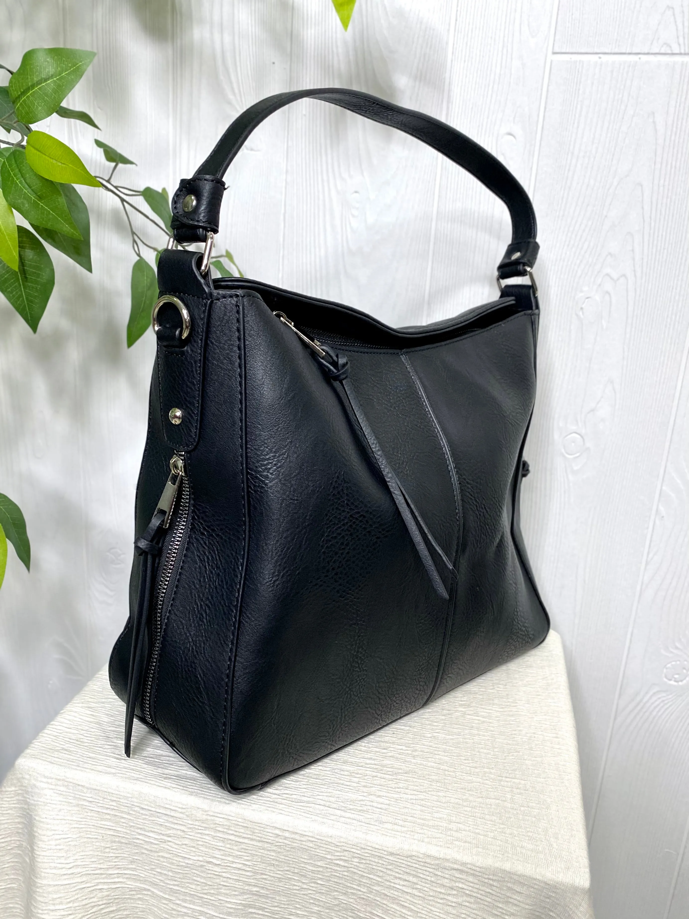Dana Hobo & Crossbody in Black