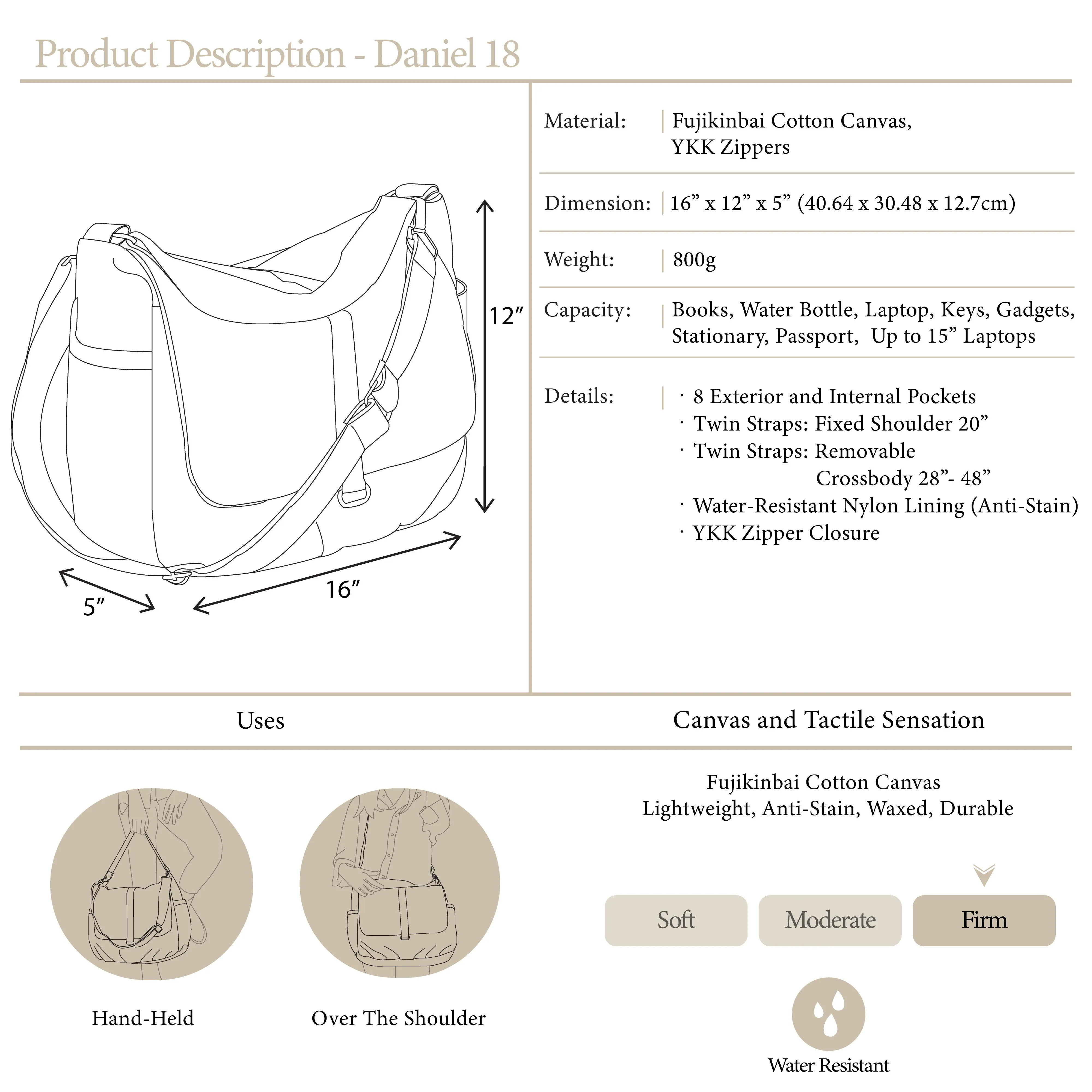 Daniel 18 Rose Red | Messenger Bag