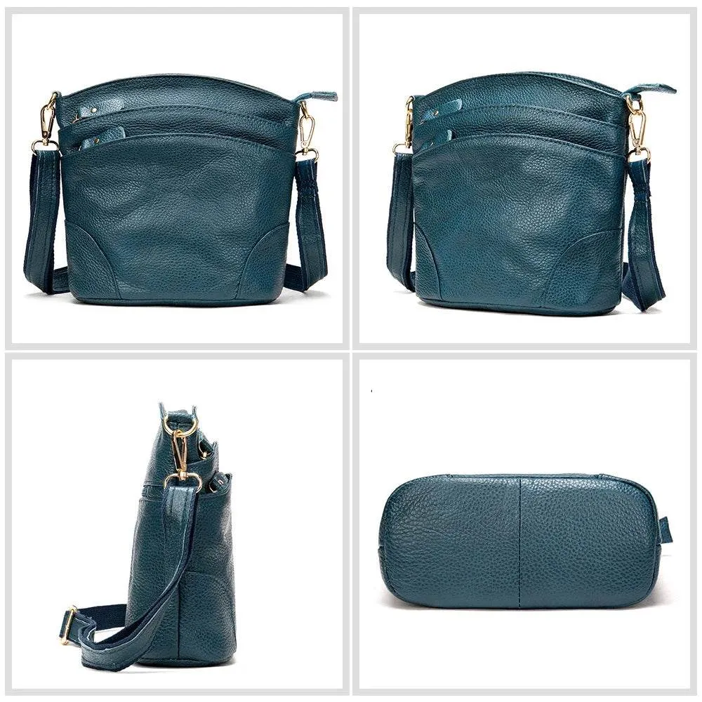 Designer Women's Leather Crossbody Messenger Bag Cowhide Sling