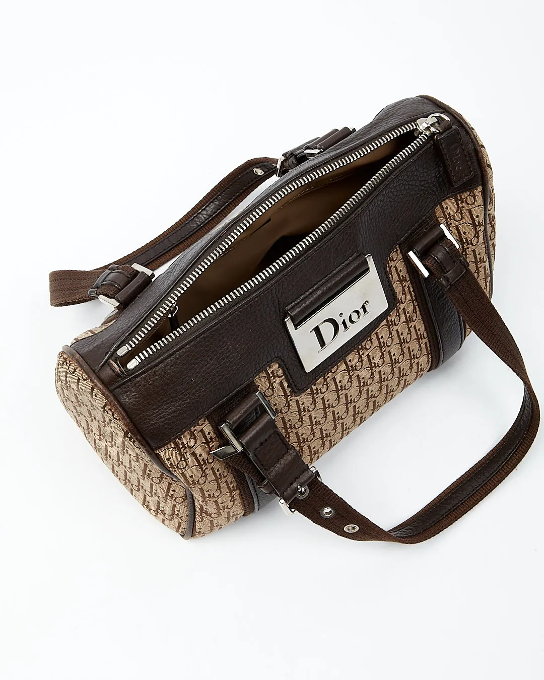 Dior Beige Diorissimo Canvas Boston Bag
