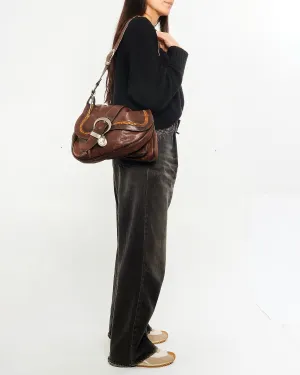 Dior Brown Leather Double Saddle Gaucho Shoulder Bag