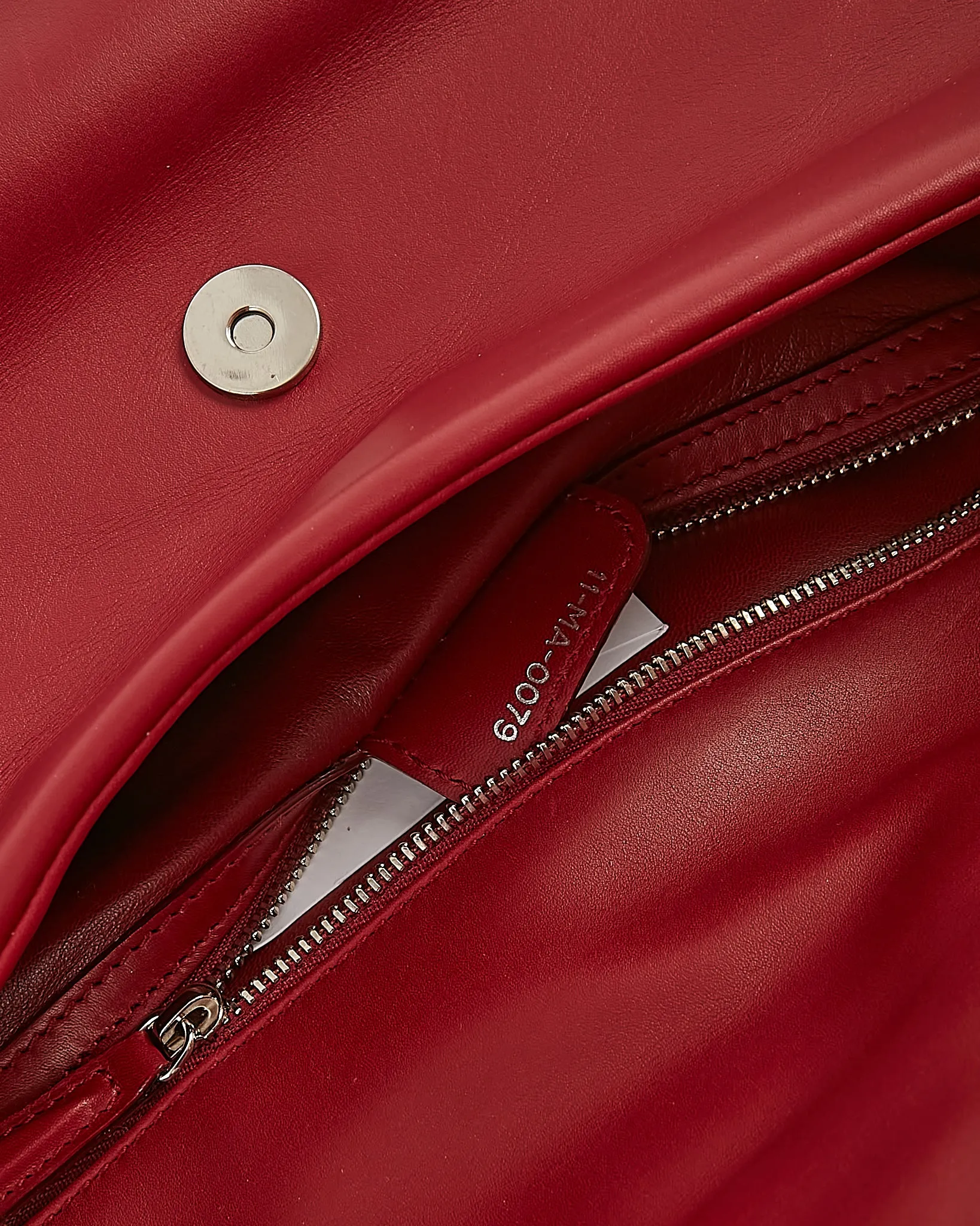 Dior Red Smooth Leather Demi Lune Shoulder Bag