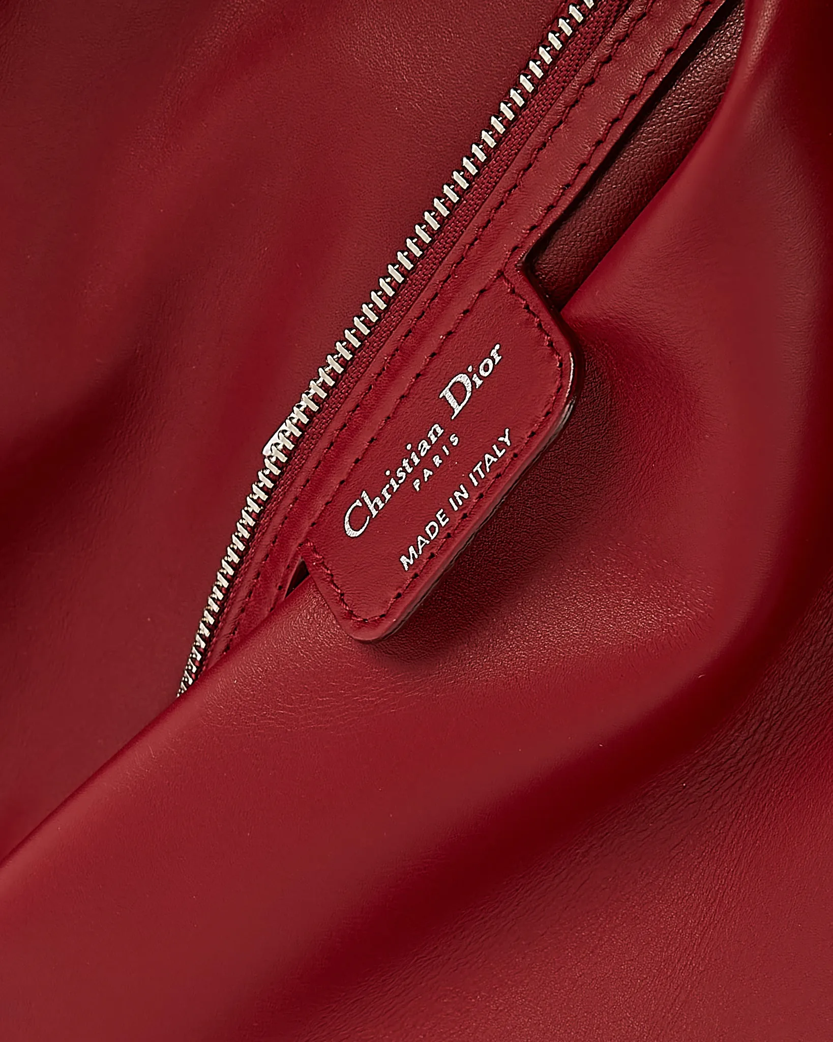 Dior Red Smooth Leather Demi Lune Shoulder Bag