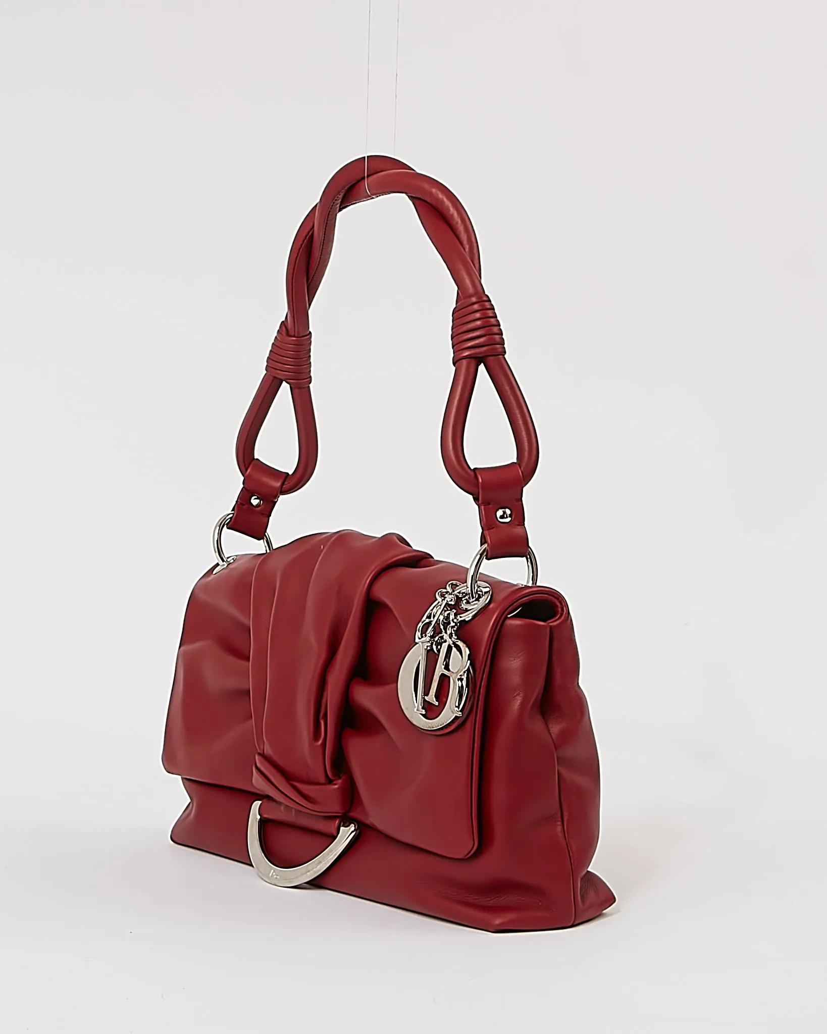 Dior Red Smooth Leather Demi Lune Shoulder Bag