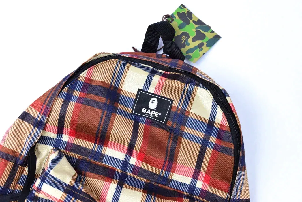 DS! A BATHING APE BAPE PLAID BACKPACK