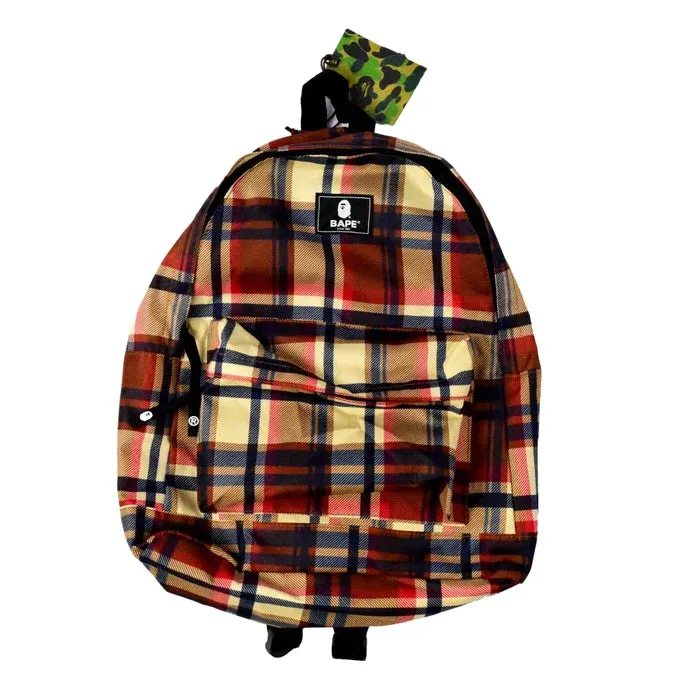 DS! A BATHING APE BAPE PLAID BACKPACK