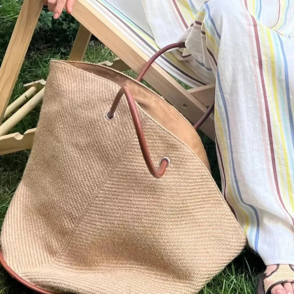 Elkin Large Minimalist Casual Straw Tote