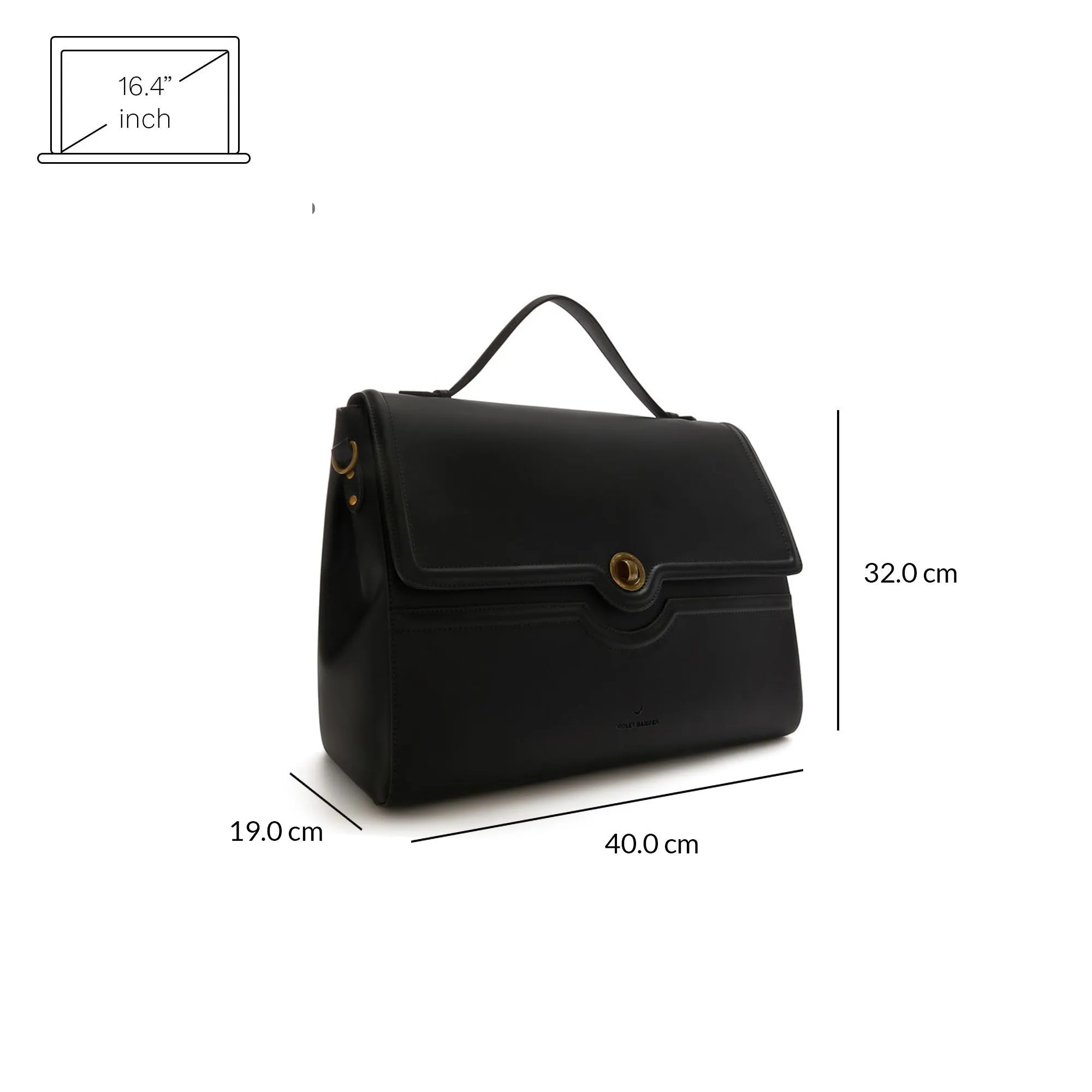 Essential Bag black handbag with 16.4 inch laptop compartment