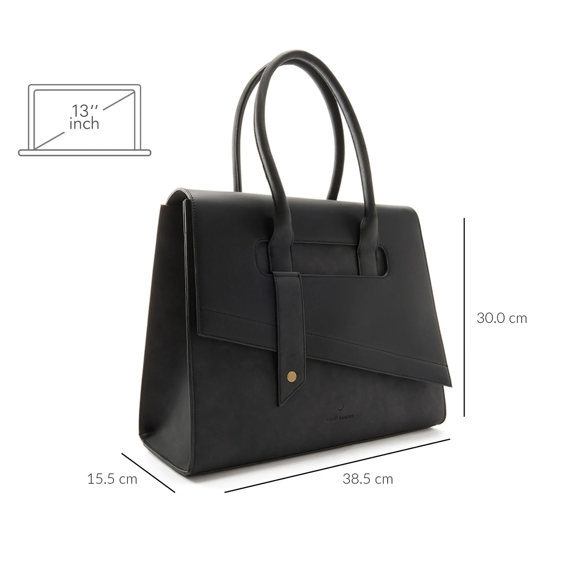 Essential Bag black shoulder bag with 13 inch laptop compartment