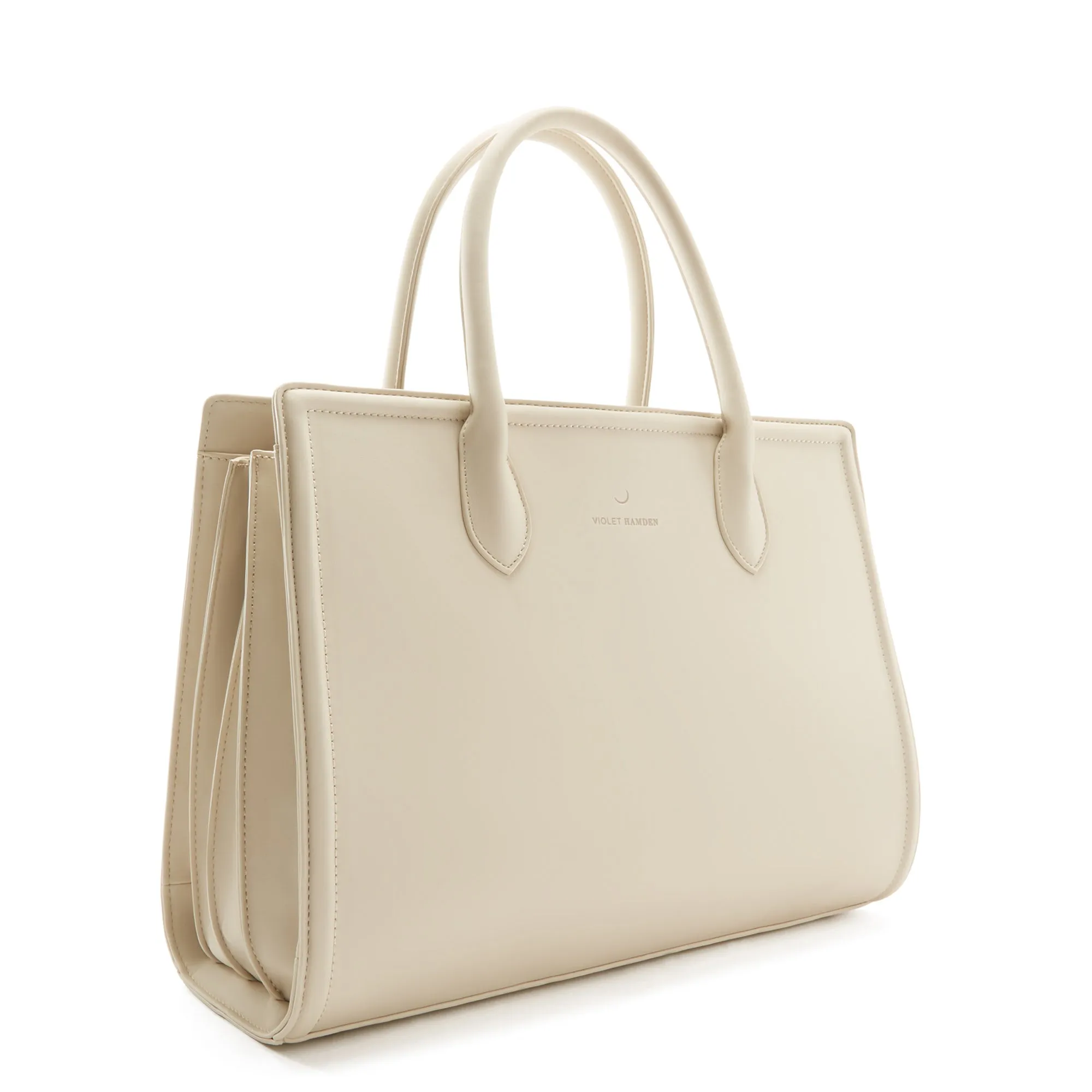 Essential Bag cream shoulder bag with 13 inch laptop compartment