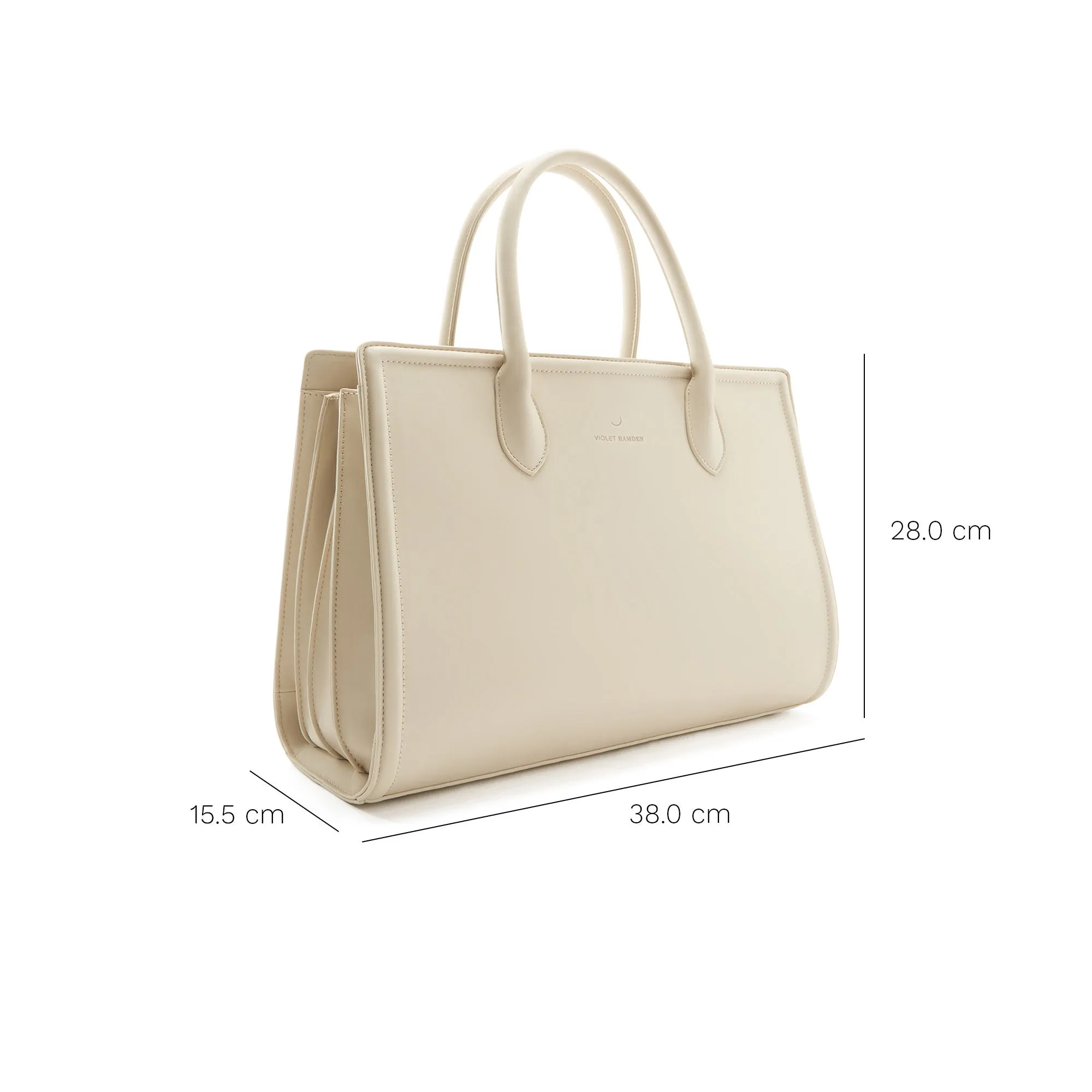 Essential Bag cream shoulder bag with 13 inch laptop compartment