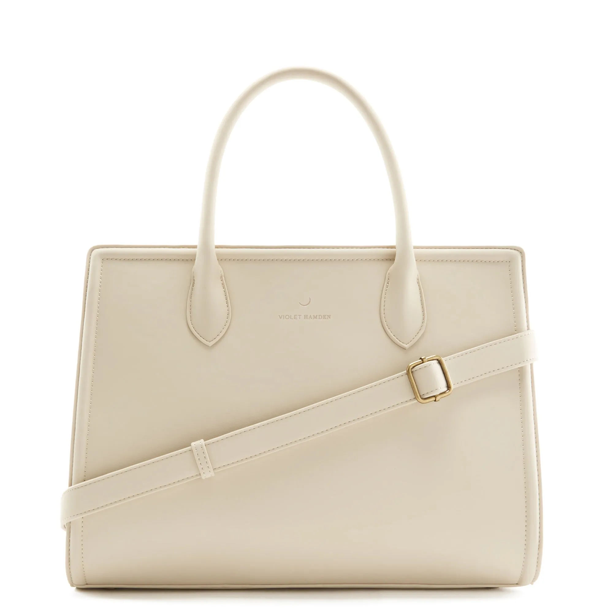 Essential Bag cream shoulder bag with 13 inch laptop compartment