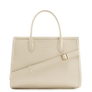 Essential Bag cream shoulder bag with 13 inch laptop compartment