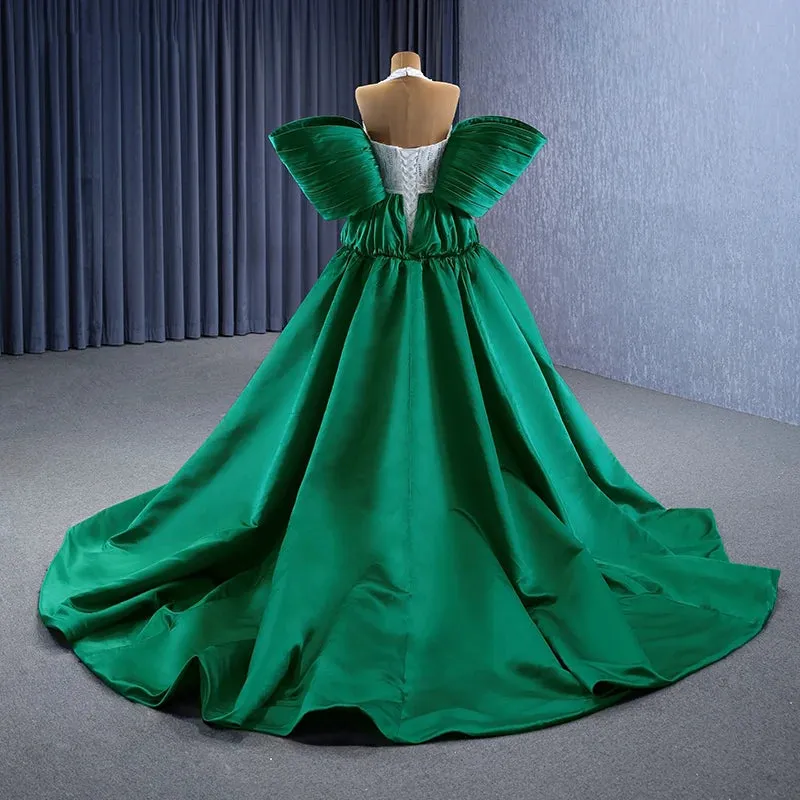 Exquisite Off-the-shoulder Prom Dresses Halter Sequins Evening Party Dresses