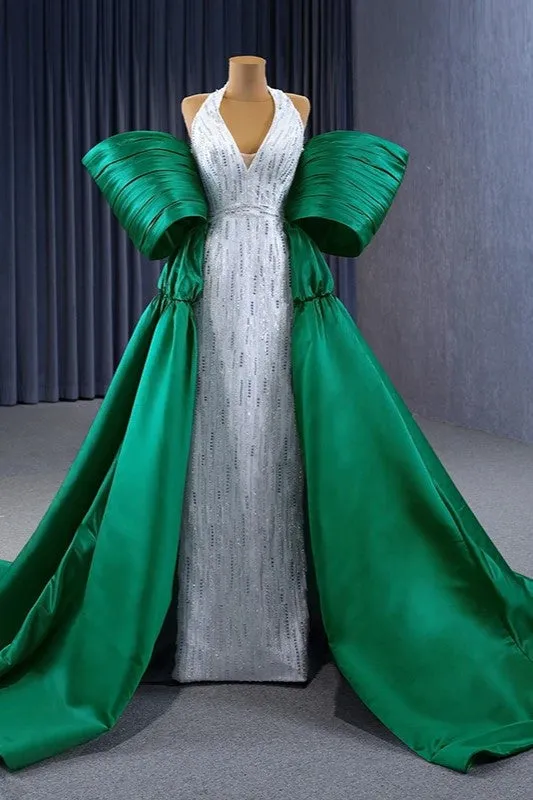 Exquisite Off-the-shoulder Prom Dresses Halter Sequins Evening Party Dresses