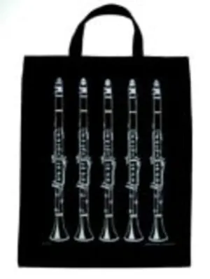 EXTRA LARGE TOTEBAG CLARINET BLACK & SILVER
