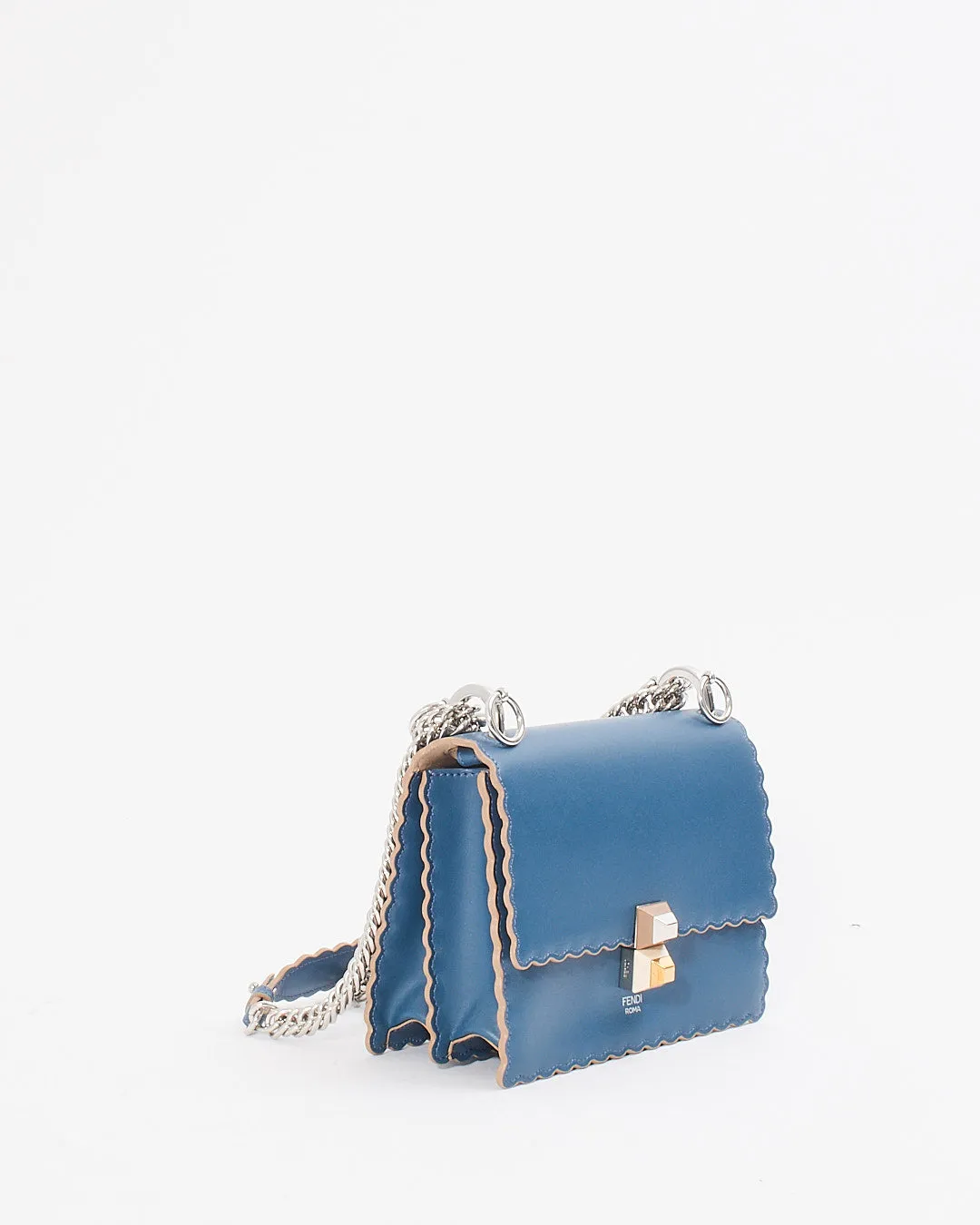 Fendi Blue Leather Kan I Flap Bag