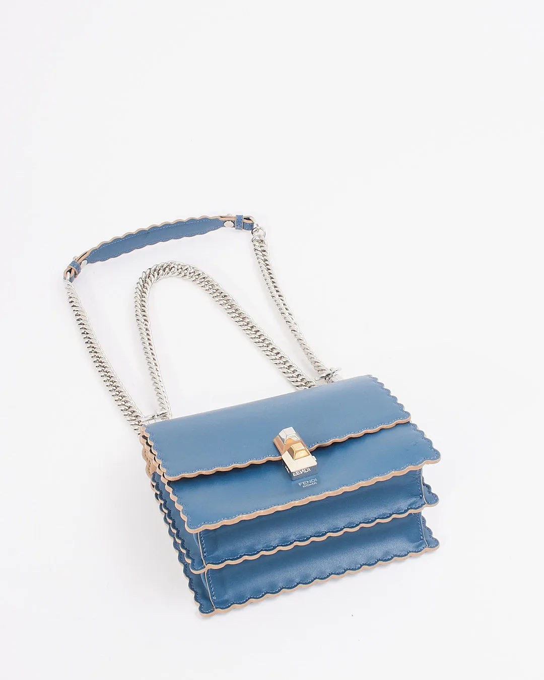 Fendi Blue Leather Kan I Flap Bag