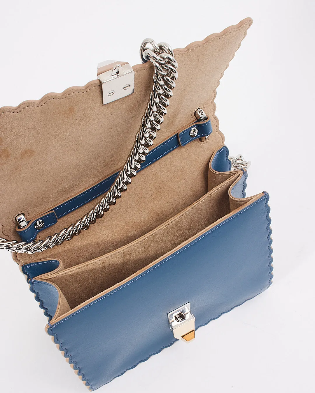 Fendi Blue Leather Kan I Flap Bag