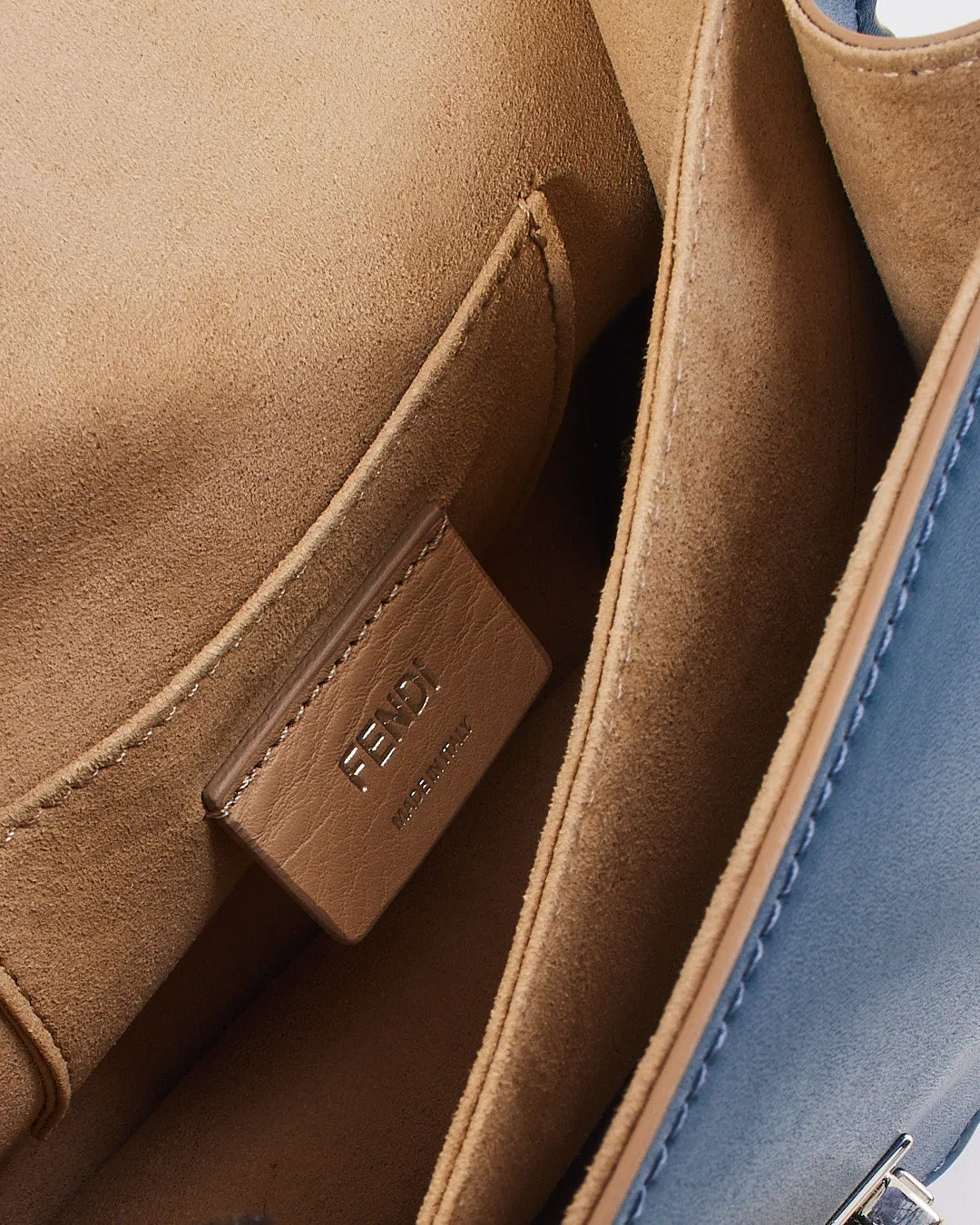 Fendi Blue Leather Kan I Flap Bag