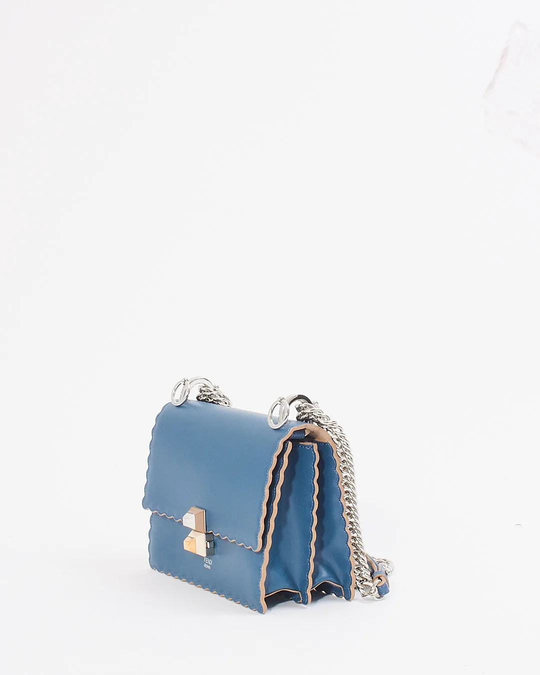 Fendi Blue Leather Kan I Flap Bag