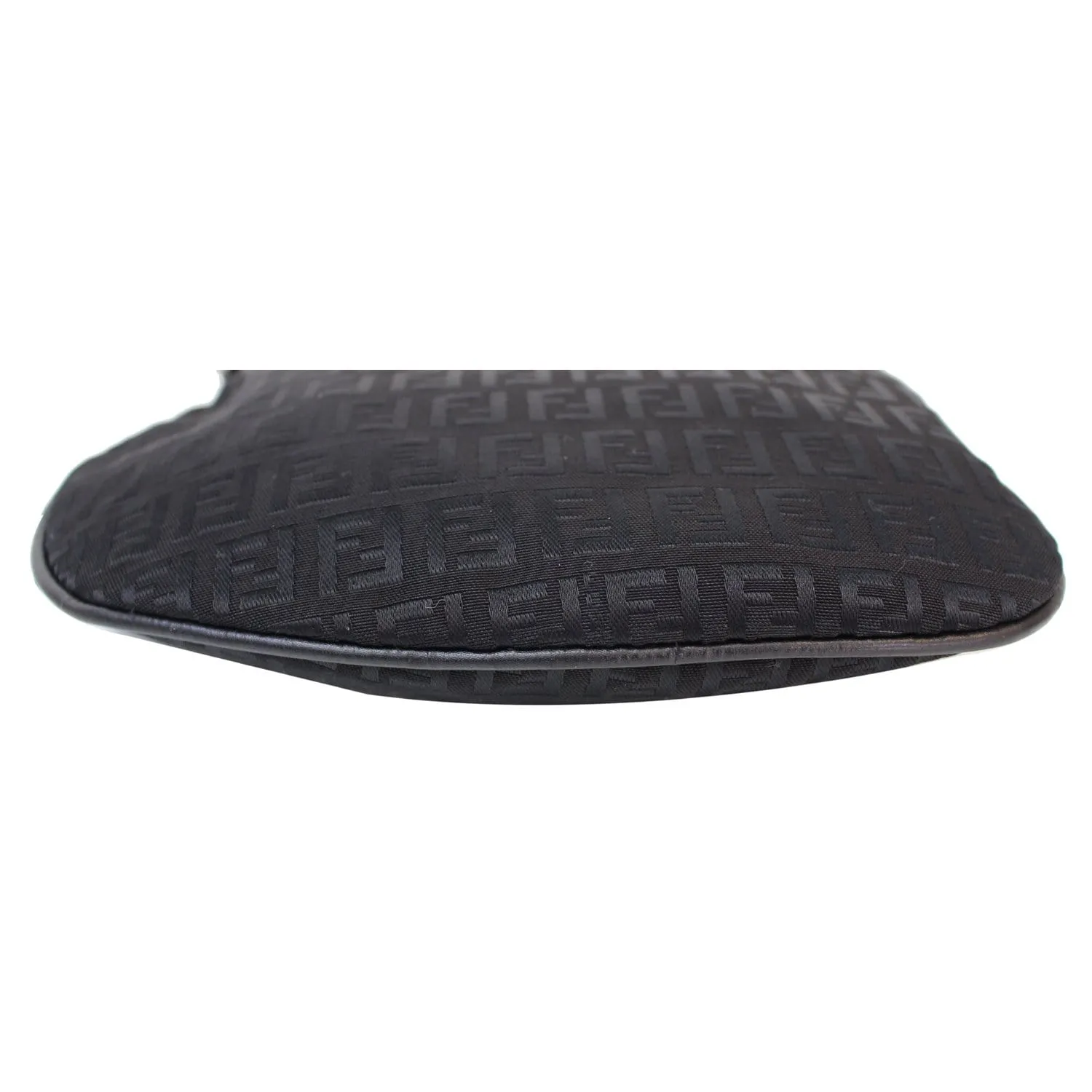 FENDI FF Zucchino Small Oyster Shoulder Bag Black