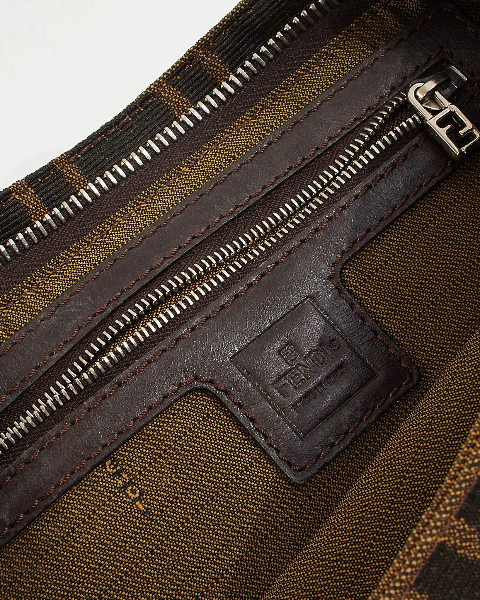 Fendi Tobacco Zucca Canvas Baguette Belt/Sling Bag