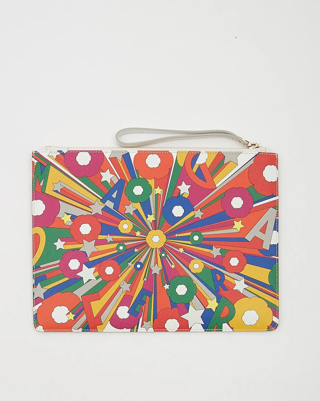 Ferragamo Multi Color Stars Wristlet Clutch