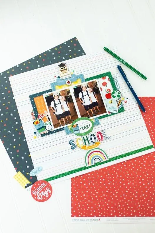 First Day Of School Collection 12 x 12 Scrapbook Sticker Sheet by Echo Park Paper