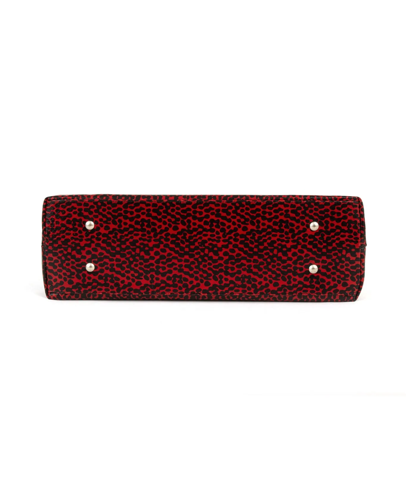 Frida tote leather bag spotted red and black