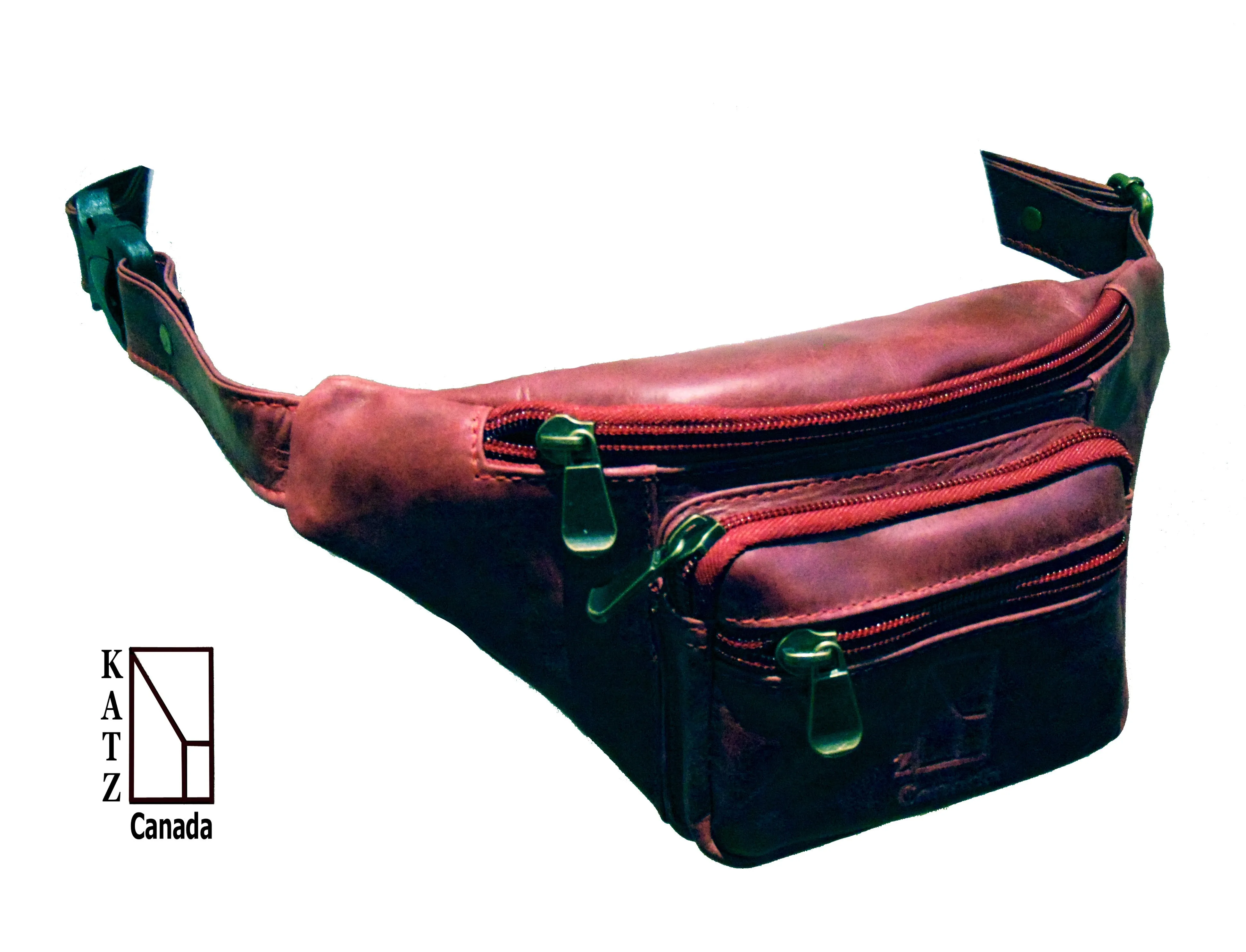 Genuine Leather Fanny Pack Dark Red