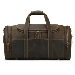 Genuine Leather Men’s Travel Bag Cowhide Shoulder Hand Luggage