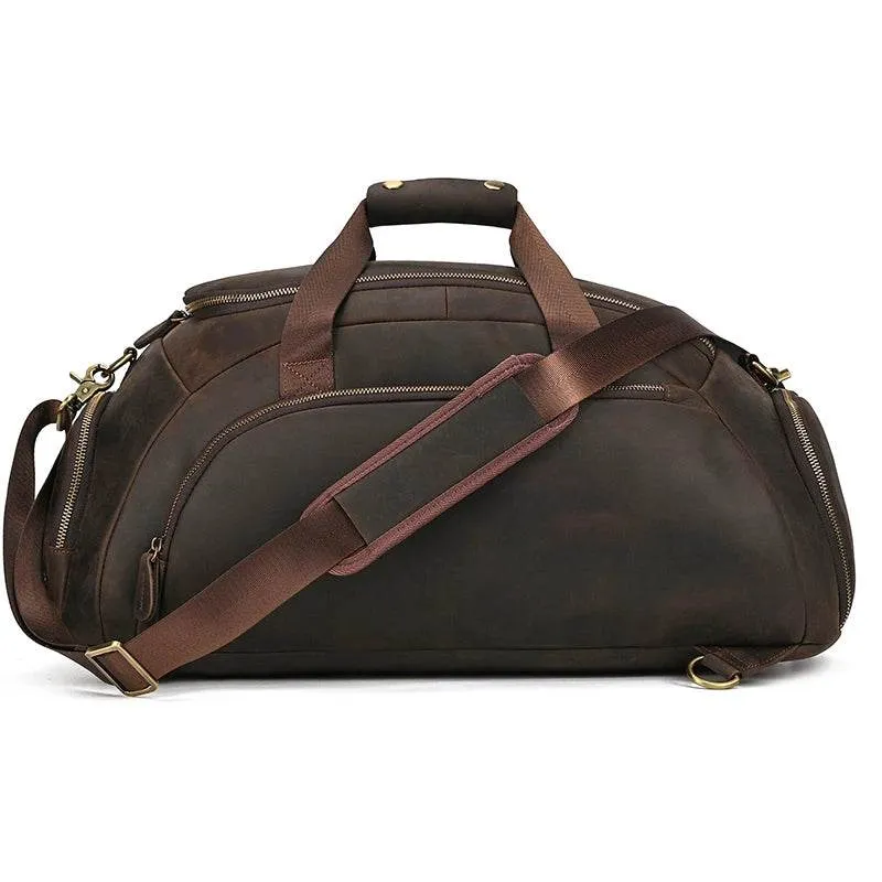 Genuine Leather Travel Backpack Dual Use for Men Luxury Travel