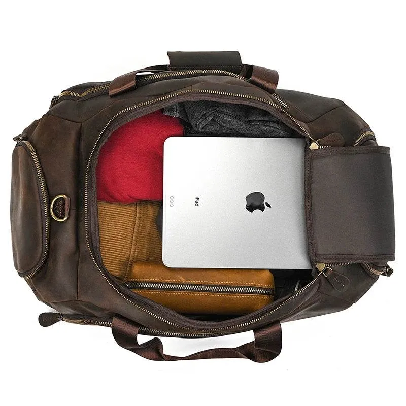 Genuine Leather Travel Backpack Dual Use for Men Luxury Travel
