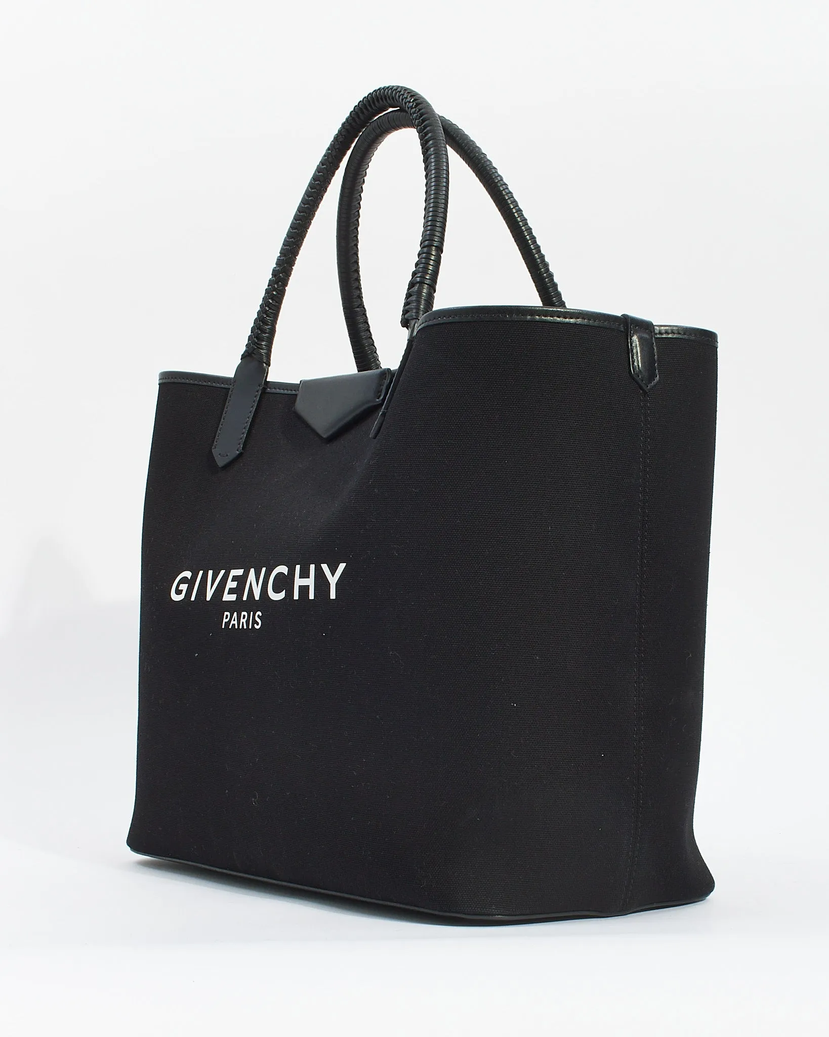 Givenchy Black Canvas Logo Antigona Large Tote Bag
