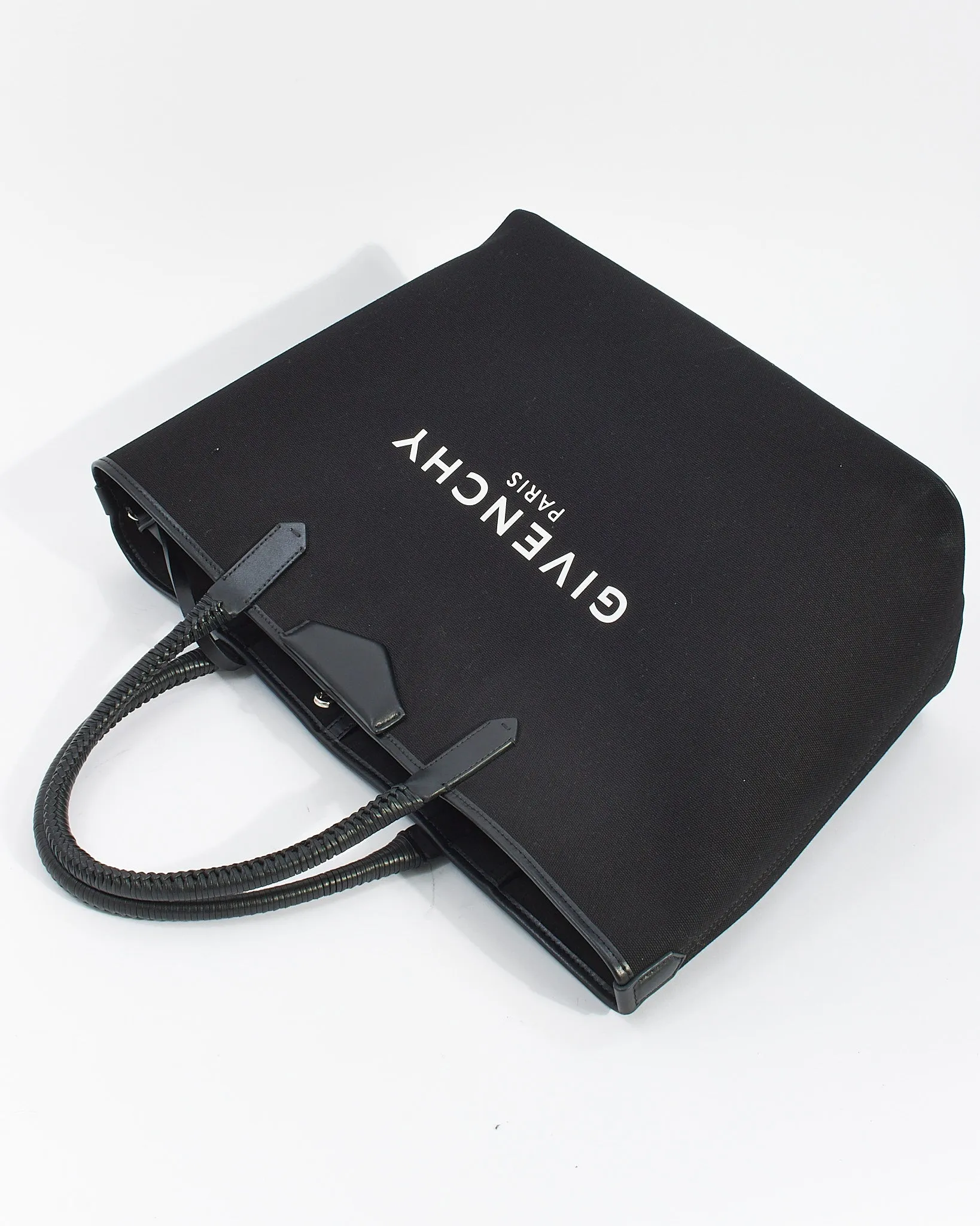 Givenchy Black Canvas Logo Antigona Large Tote Bag