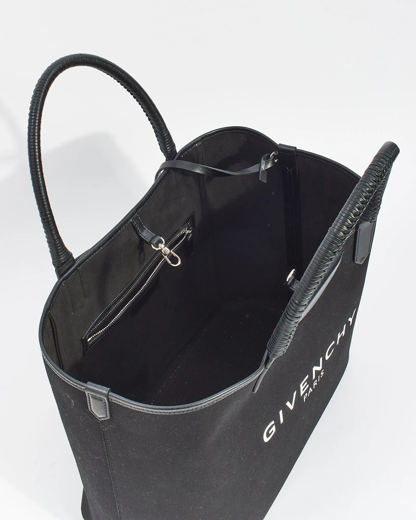 Givenchy Black Canvas Logo Antigona Large Tote Bag