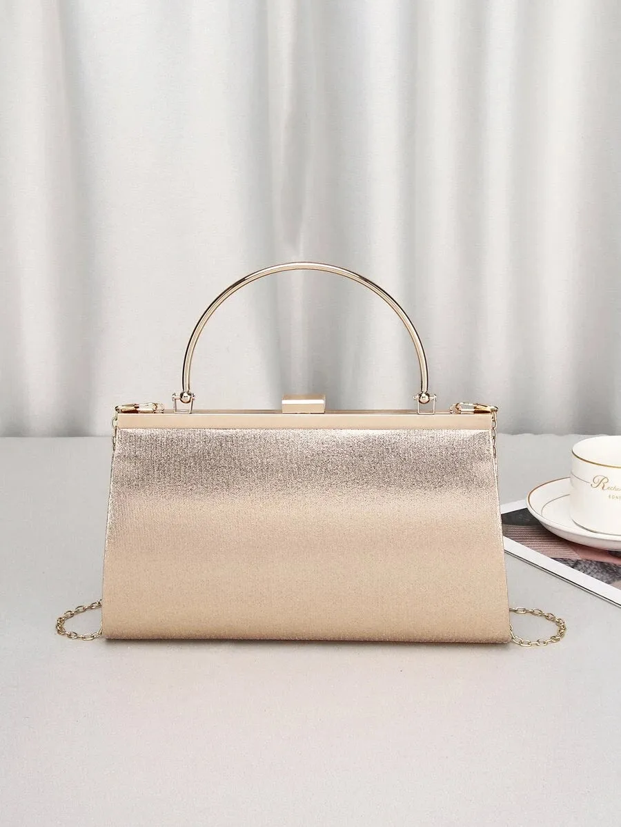 Glitter Pleated Detail Square Bag