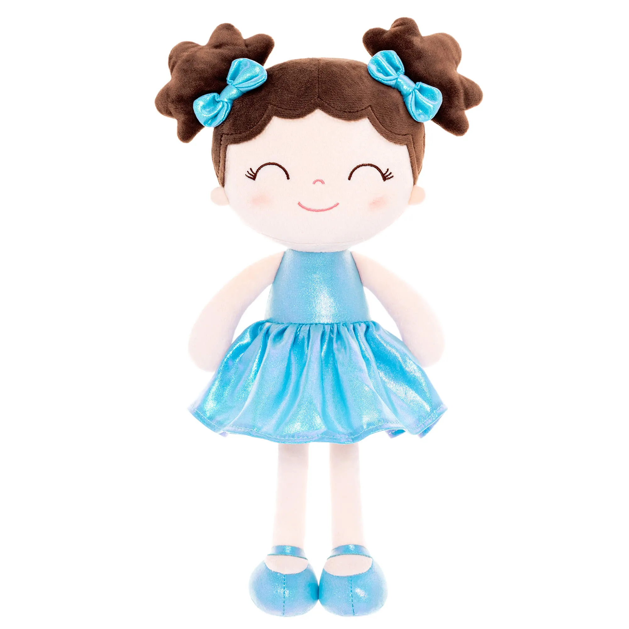 Gloveleya 12-inch Personalized Plush Dolls Curly Haired Iridescent Girls - Blue