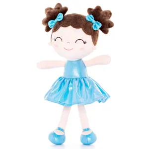 Gloveleya 12-inch Personalized Plush Dolls Curly Haired Iridescent Girls - Blue