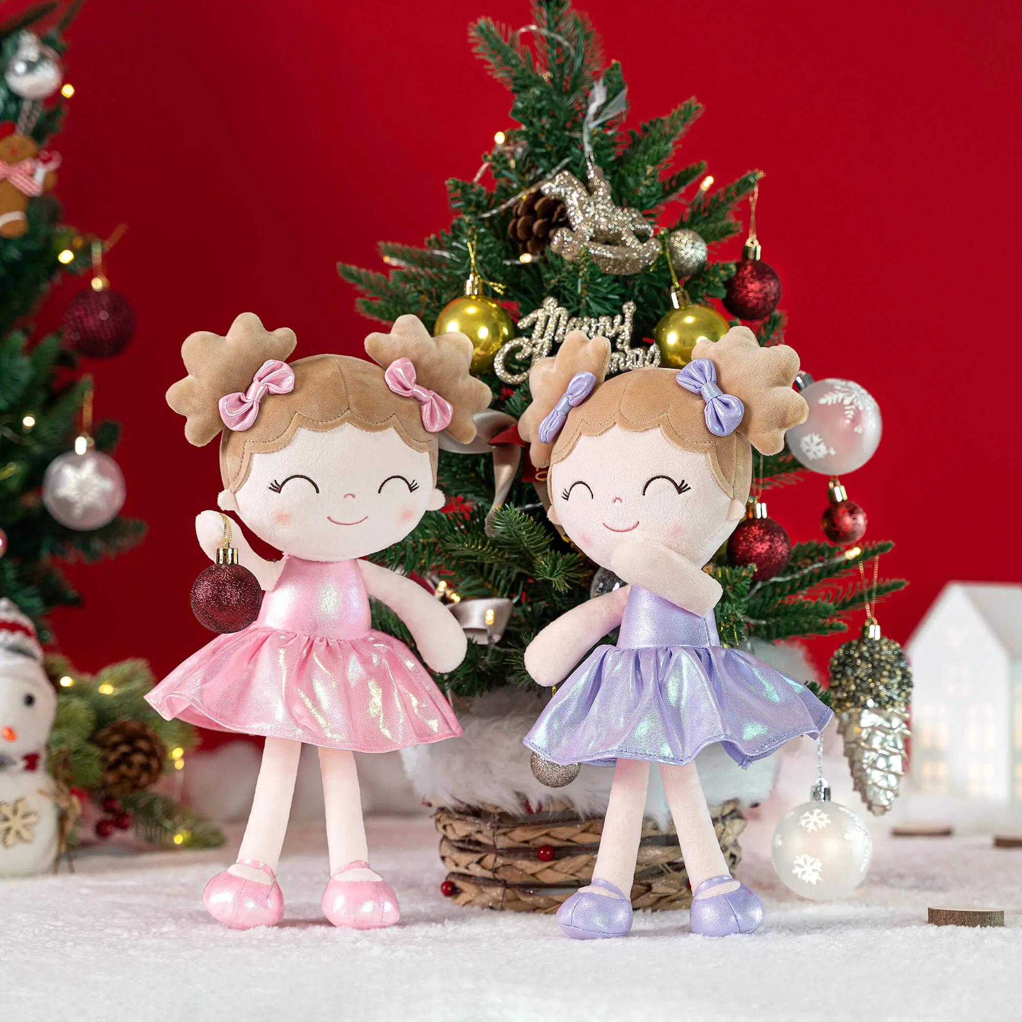 Gloveleya 12-inch Personalized Plush Dolls Curly Haired Iridescent Girls