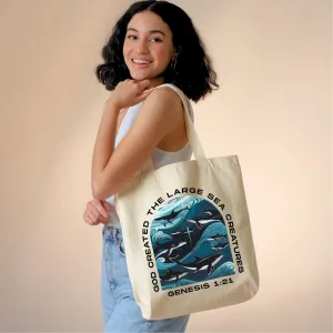 God Created the Large Sea Creatures | Premium Tote Bag