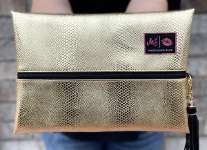 Gold Serpent Makeup Junkie Bags