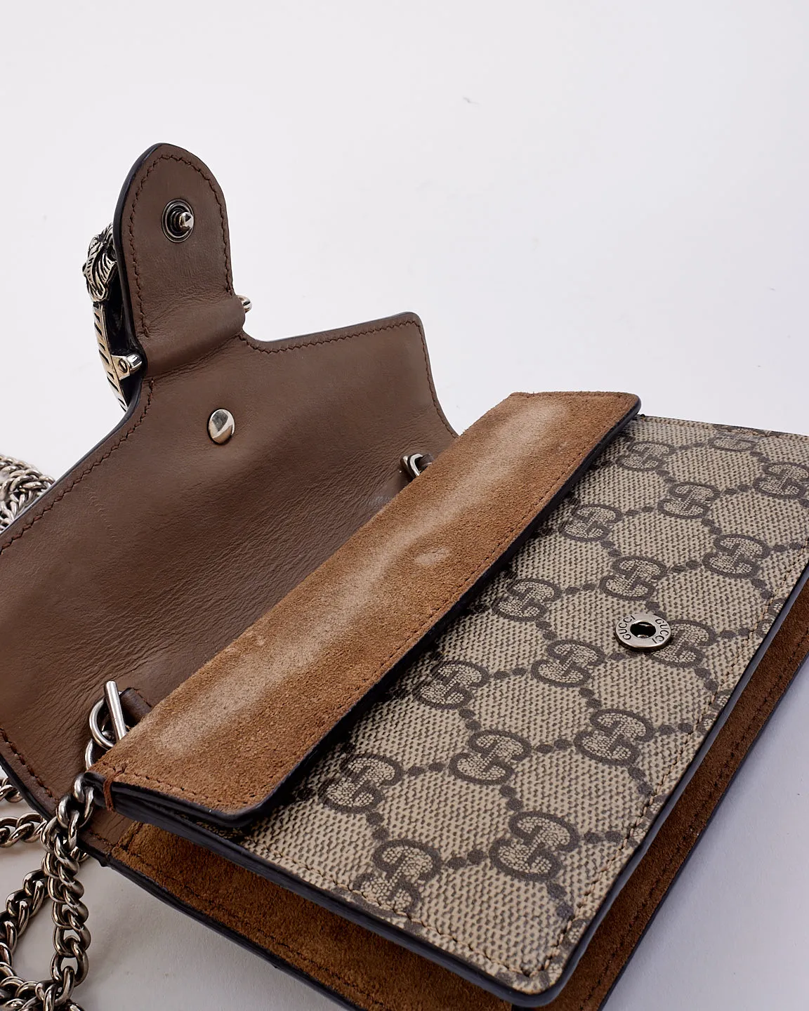 Gucci Beige GG Supreme Canvas Super Mini Dionysus Bag