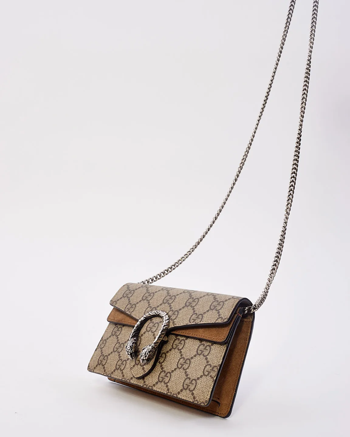 Gucci Beige GG Supreme Canvas Super Mini Dionysus Bag