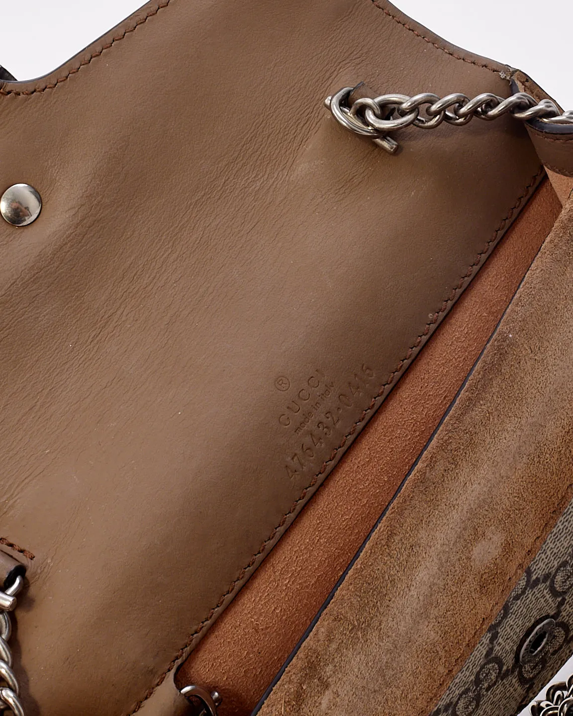 Gucci Beige GG Supreme Canvas Super Mini Dionysus Bag